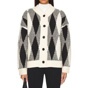 Nancy Jacquard Knit Cardigan in Whitecap Grey